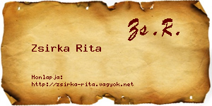 Zsirka Rita névjegykártya